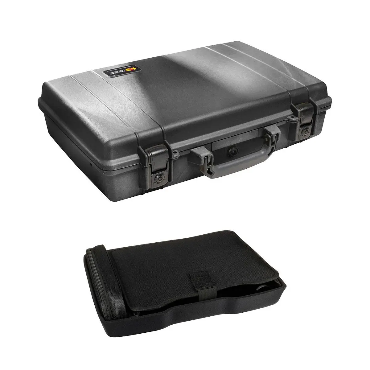 Pelican 1490 Large Laptop Watertight Hard Case with Foam Insert, Bundle with PC1495CBI Computer Bottom Insert, Black