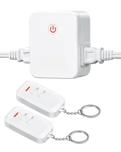 2 Side Outlets Remote Control Outlet with 2 Remotes, No Interference  Remote Outlet Light  with 2 Outlets, 15A/1875W, 100ft RF Range, Programmable
