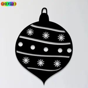 1pc Christmas Bauble Metal Wall Art, Festive Bauble Statue Mural, Ideal Gift for Christmas, New Year, Holiday Decor Enthusiasts,  Wall Sculptures, Perfect for Living Room Wall & Garden Fence, Charming Holiday-Themed Wall Ornament