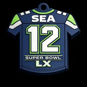 Seattle Seahawks #12 Jersey Keychain – Fan Edition, 3D Printed Sports Super Bowl LX edition