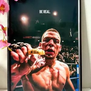 Nate Diaz UFC Fighter MMA POSTER UNFRAMED |   Home decor|   Room Decor|   Vintage Retro Print|   High Quality Print|   Wall Art MMA Nate Conor Mcgregor Photo(Note: Frame shown for display only)