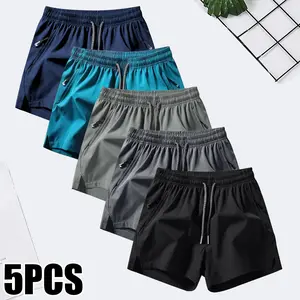 Men's Quick-Dry Athletic Shorts – Lightweight Performance Training Shorts with Reflective Zip Pockets – Breathable Sport Shorts Set for Gym, Running & Hiking