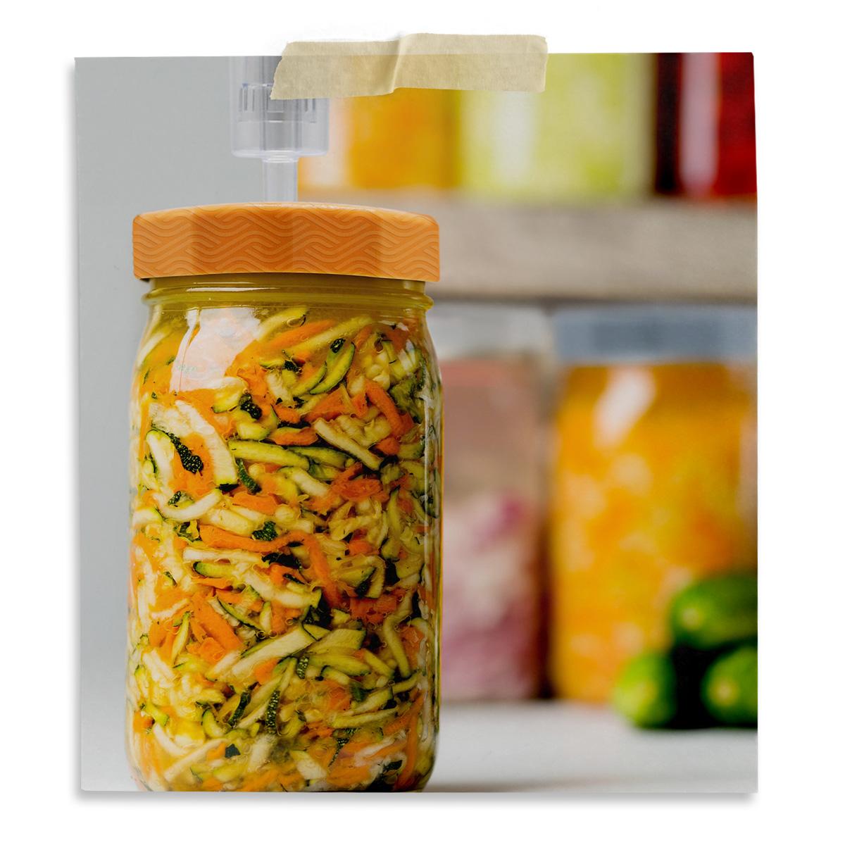 Fermentation Lids with 3 Piece Airlocks for Wide Mouth Mason Jars - 4 Pack