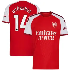 Unisex Soccer/Football Champions Language Arsenal Club Viktor Gyökeres Premier League 2026/27 Home Replica Jersey - Red