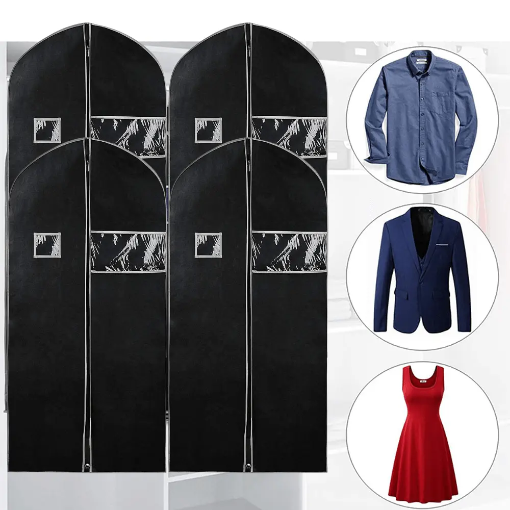 5 Breathable Dustproof Garment Bags with Window, Lightweight Closet Organizers & Garment Bags for Travel, Ideal for Storing Suits, T-shirts, Jackets, Garment Bag For Travel