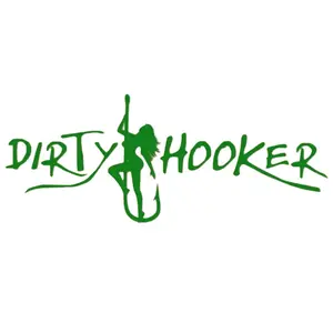 Dirty Hooker Fishing Gear Stickers for Adults - Laptop Stickers for Teens - Cool Stickers - Decal Stickers - Adult Stickers - Stickers for Men and Women - Computer Stickers (Green)