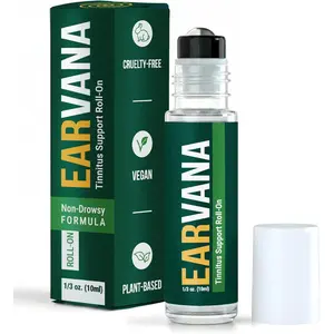 NEW !!! Earvana Sensory Support Roll-On – Calm Internal Ear Noise for Peace & Quiet – With Benfotiamine & Essential Oils