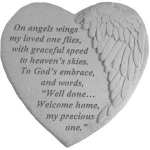 212 MAIN Kay Berry Winged Heart Hanger - Angel-Themed Heart Shaped Wall Decoration, Hanging Ornament for Outdoor Furniture Spaces