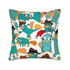 1PC 2D Graphic Design Phineas and Ferb Sofa Pillow Cover - Machine Washable, Pillow Core Not Included