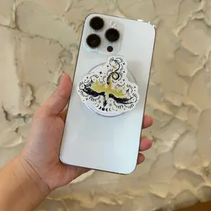 Celestial Dragon Phone Grip - 2D Acrylic Magical Moon Magnetic Grip, Detachable Phone Holder & Kickstand, Cute Halloween Gift for Witchy Lovers