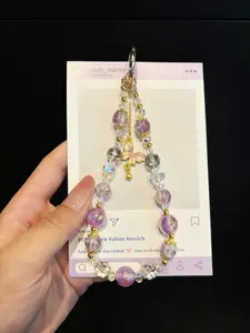 Phone Charm with Metal Piece Cute Phone Lanyard Wrist Strap with beaded Jewelry，Crystal Butterfly Bow Aesthetic Cute PhoneCharms for Women