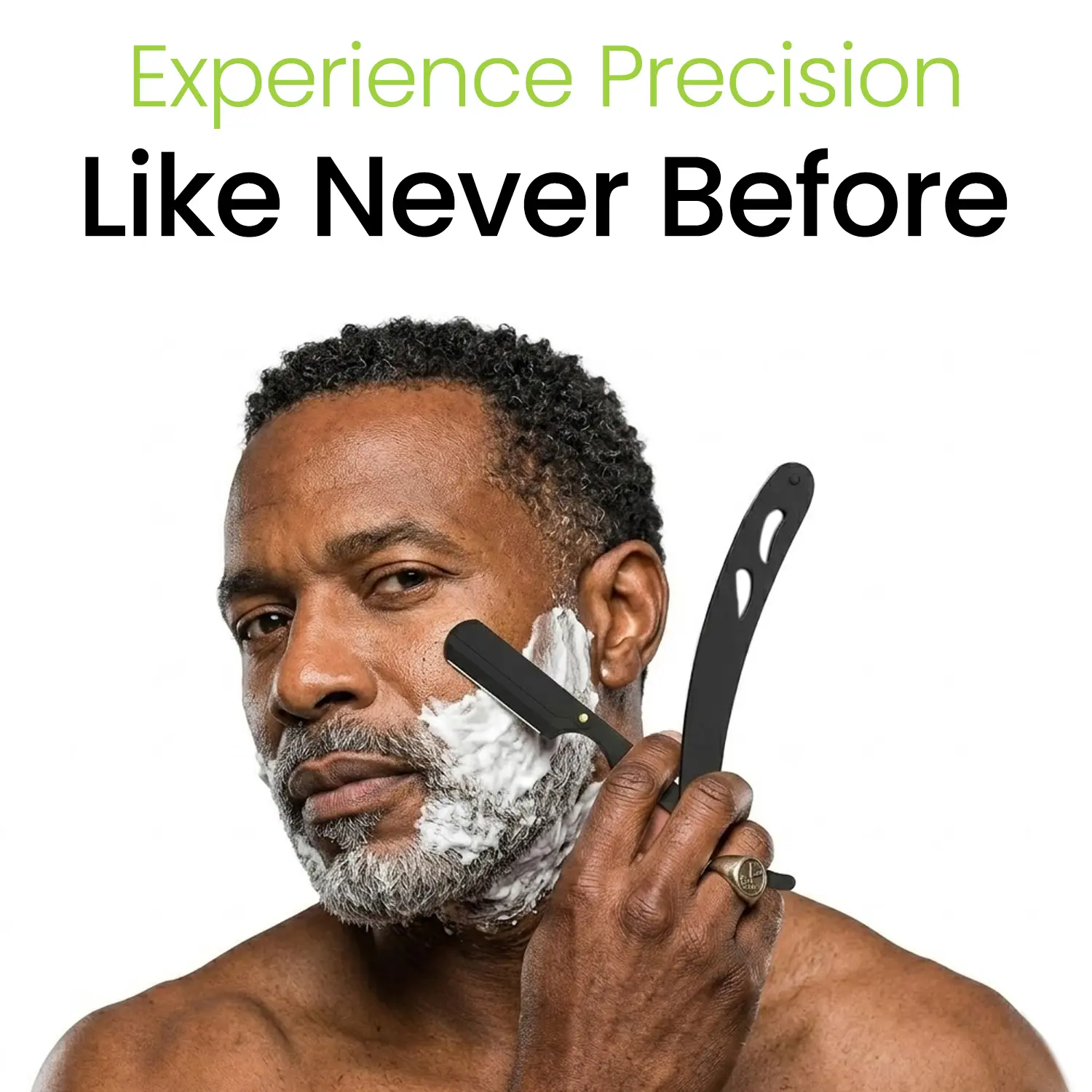 Professional Men Straight Razor, Ultra Sharp Blade for Close Smooth Shave, Replaceable Blades Salon Quality Tool, Precise Shaping for Beard, Eyebrow & Facial Contour