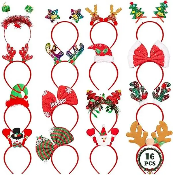 Christmas Headband, Cute Christmas Headwear, Christmas Hair Topper for Christmas Party Supplies