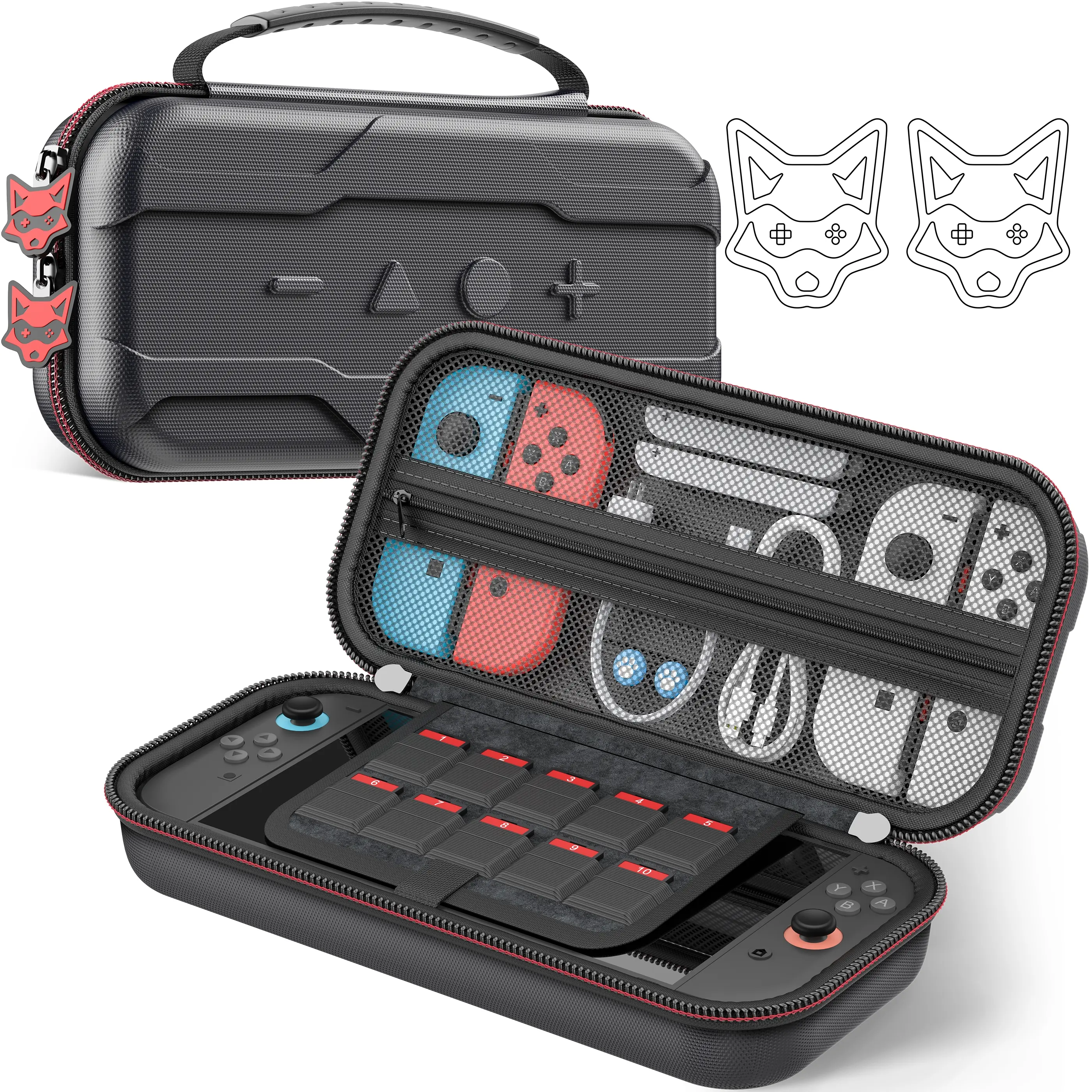 Portable Compact Hard Shell Nintendo Switch 2 (2025)/Switch/OLED Carry Case - Protective Zipper Travel Case for Console, Accessories, Games, Protection
