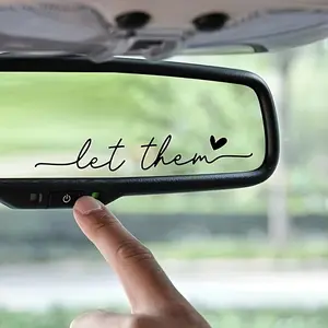 2PCS/SET Light Trendy Minimalist Gentle Sticker | For Car Rearview Mirrors, Minimalist Stationery, "let them" Decor, Load Items with Relaxed Atmosphere Easily, Gentle Feeling of Handwritten Font in Daily Details