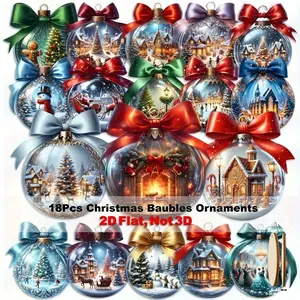 Festive Christmas Ball Ornaments Set, Random Assortment Holiday Decorations, Perfect for Home, Windows, Office, Classroom, Party, School