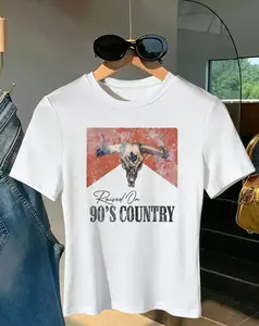 90s Country Vintage Oversized Concert Western Cowgirl Nashville Girl Tour Round Neck Cropped Fitted T-Shirt For Women