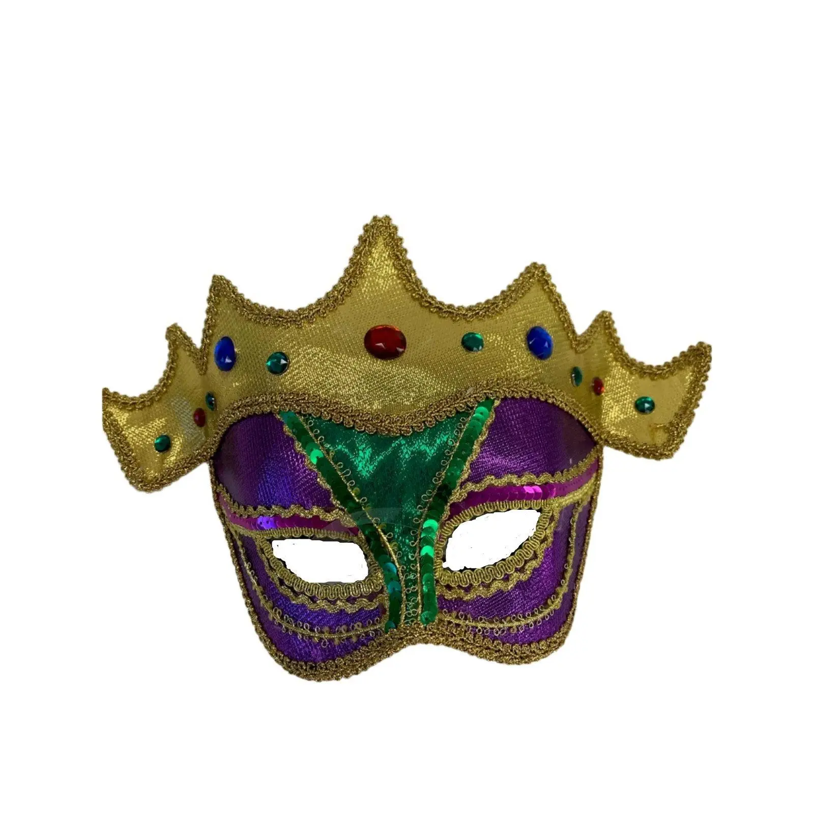 Gold/Purple/Green Jeweled Mask