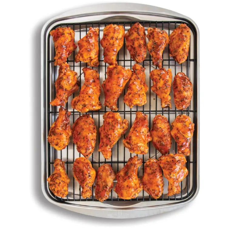 Nordic Ware Oven Crisp Baking Tray 2pc Set Includes Pan and Rack; Natural Aluminum For Air Frying, Crisping, Broiling, Baking; Cooking Surface 17 x 12 Inches