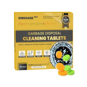Garbage Disposal Cleaner Tablets – 24 Count – XL Foaming Sink & Drain Deodorizer – Dual Scents: Tangerine + Lemongrass & Fresh Citrus – 1-Year Supply