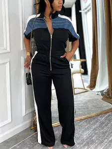 Motionkiller Zip-Front Side-Stripe Jumpsuit Womenswear Overalls
