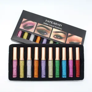 10 Color Glitter Liquid Eyeliner Set, Waterproof Long-Lasting Shimmer Eye Makeup, Vibrant Colors for Bold Looks, Eye Makeup Products
