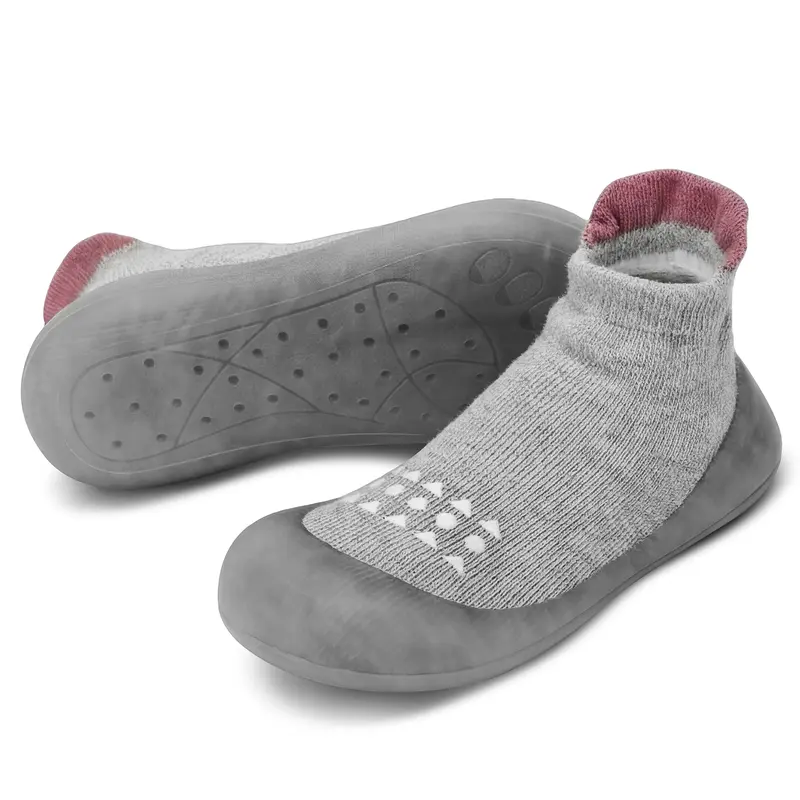 Baby Sock Shoes Non Slip For Boys Girls Soft Rubber Sole Toddler First Walking Shoes Breathable Slip On Sneakers Slippers For Infant Toddler, Comfortable Lightweight Indoor Outdoor  All Season Wear Resistant Baby First Step Shoes For 0-3 Years Old Kids