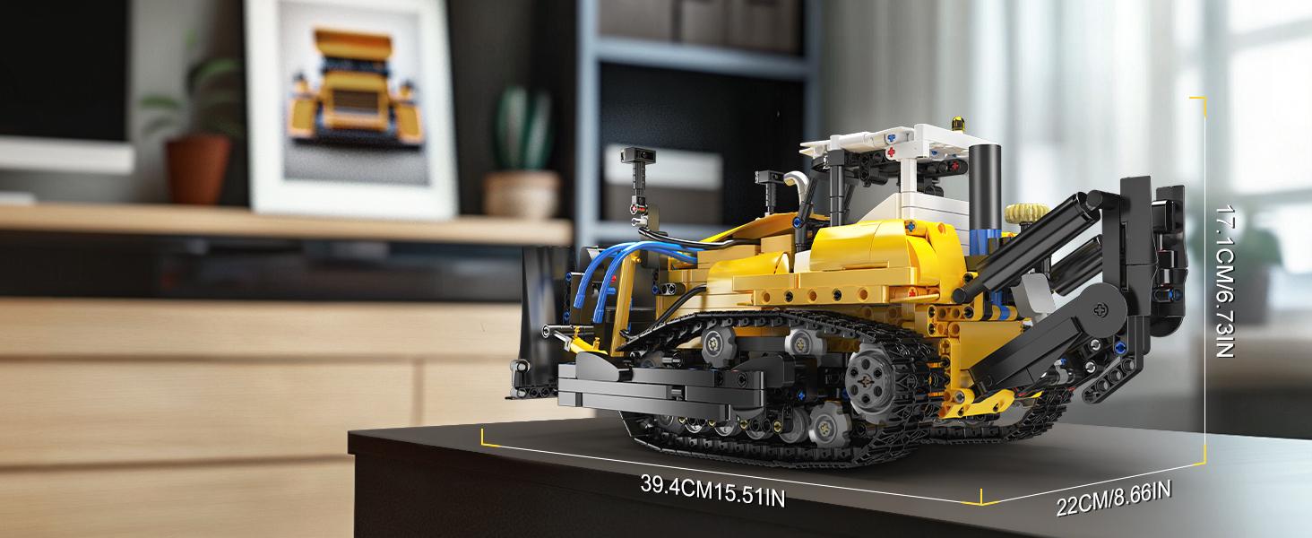 Mould King 19019 Bulldozer Building Set - Technique Heavy Bulldozer Truck Model Kits, Collectible Construction Vehicle Toys, DIY Engineering Building Blocks for Teens and Adults (1200 PCS)