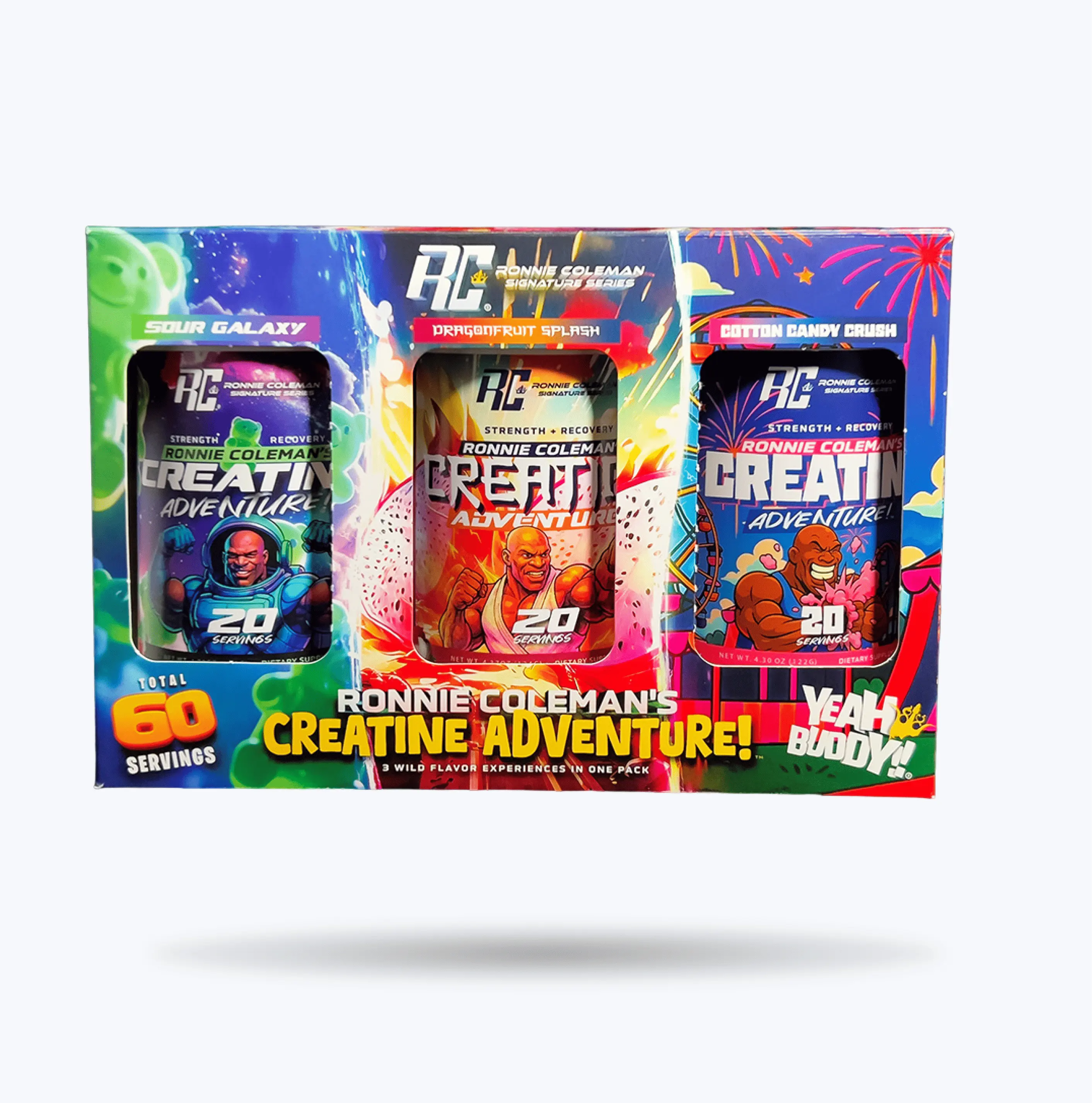 Ronnie Coleman Creatine Adventure Boxset / Pure Flavored Creatine Monohydrate Powder | Strength, Power, Muscle Size