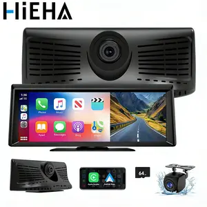 【Hieha】8.1" HD Wireless CarPlay Screen, Portable Car Stereo with 2K Dash Cam, 1080P Backup Camera, Touchscreen, Bluetooth, GPS & Voice Control