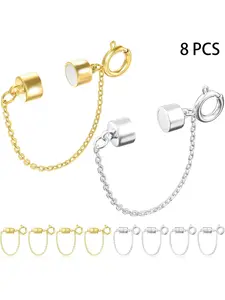 Magnetic Bracelet Clasps Set, Secure Chain Design, Durable Gold & Silver Color Extenders, Ideal for Jewelry Crafting