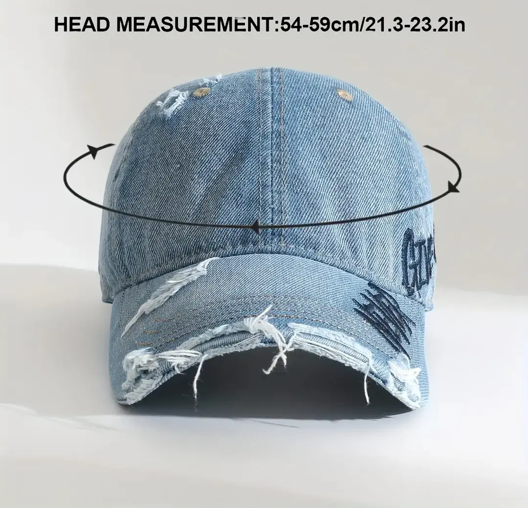 Sporty Baseball Cap for Women, Vintage 90s Washed Distressed Style with Embroidered Letter, Adjustable Fit for Streetwear & Sun Protection, Sporty Face Covers & Mask