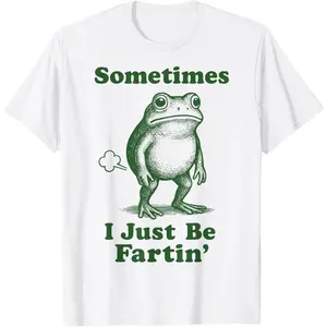 Sometimes I Just Be Fartin' Frog T-Shirt,Funny Gifts, Unisex Casual Top