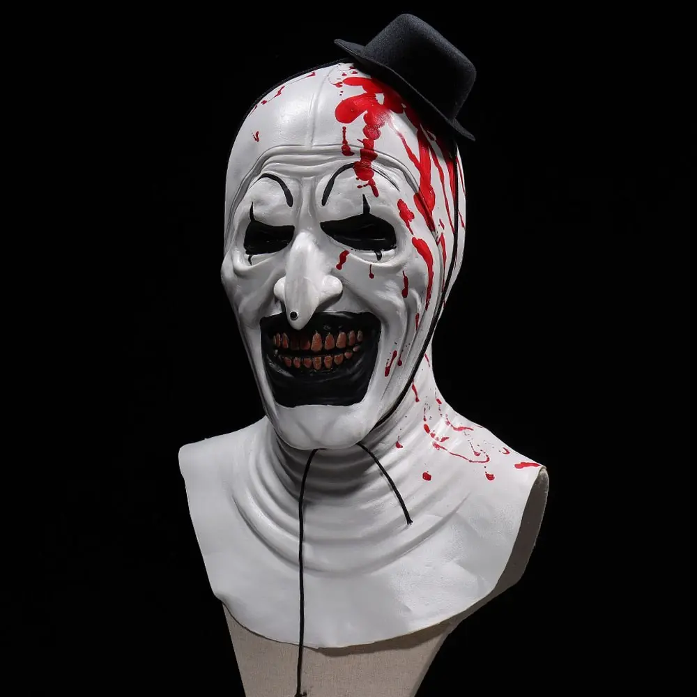 1pc Clown Halloween Mask, Cool Blood Nose Stud Hat Clown Mask, Scary Revenant Clown Headgear, Perfect for Horror Costume Parties, Party Props, Party Photo Prop, Party Face Masks