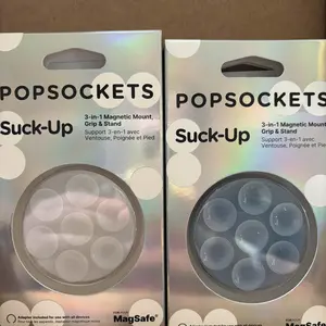 PopSockets MagSafe Suck-Up Grip and Mount 3-in-1 for MagSafe Magnetic Phone Grip and Phone Mount with Adapter Ring for Smartphone Accessories