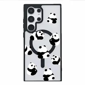 Multiple pandas Pattern Premium Magnetic phone case applicable for Samsung Galaxy S25 S24 S23 S22 PLUS ULTRA FE durable shockproof protection Privacy Protection Magnetic Phone Case cute nic natalie reynolds mosnovo  protective case