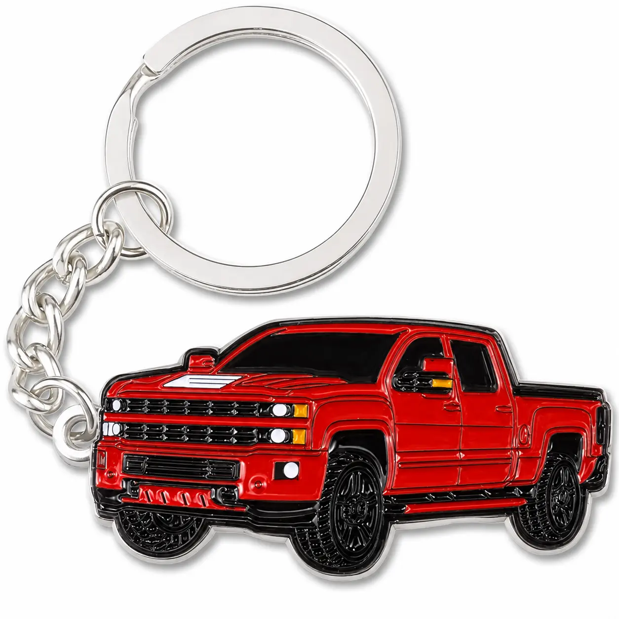 Silverado Keychain – Heavy Duty Pickup Truck Key Ring, Custom Truck Accessory, Gift for Owners & Truck Lovers