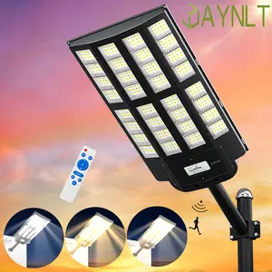 4600W Solar Street Lights Outdoor-2700K/4000K/6500K Dimmable Lights, Solar Parking Lot Lights Commercial Dusk to Dawn,  with Remote Control Motion for Street,Court,Tree- Ideal for Parking Lots and Residential/Commercial Yards Led Springtok