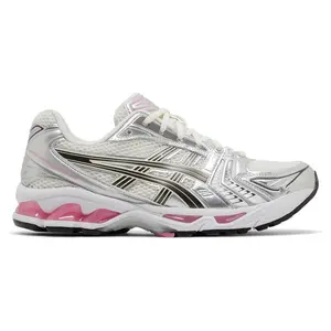 ASICS GEL-Kayano 14 Unisex Sports Running Shoes, Chunky Mesh Lace-Up Casual Trainers in Cream, Sweet Pink & Metallic Silver (1203A537-103), Brand New & Original