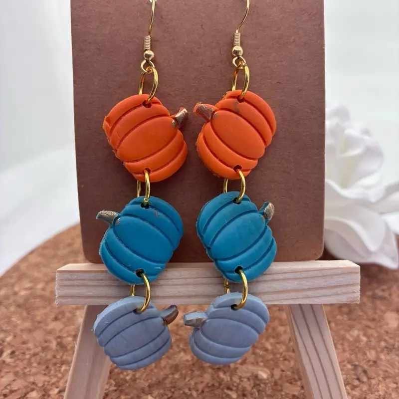 Clay Pumpkin Chain Dangles