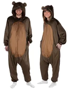 Unisex Adult Animal Onesie Pajamas Bear & Panda One Piece Costume Sleepwear for Halloween & Cosplay Party Loungewear