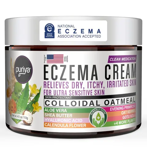 Puriya Eczema Cream – Colloidal Oatmeal Skin Protectant for Dry, Itchy, Irritated Skin