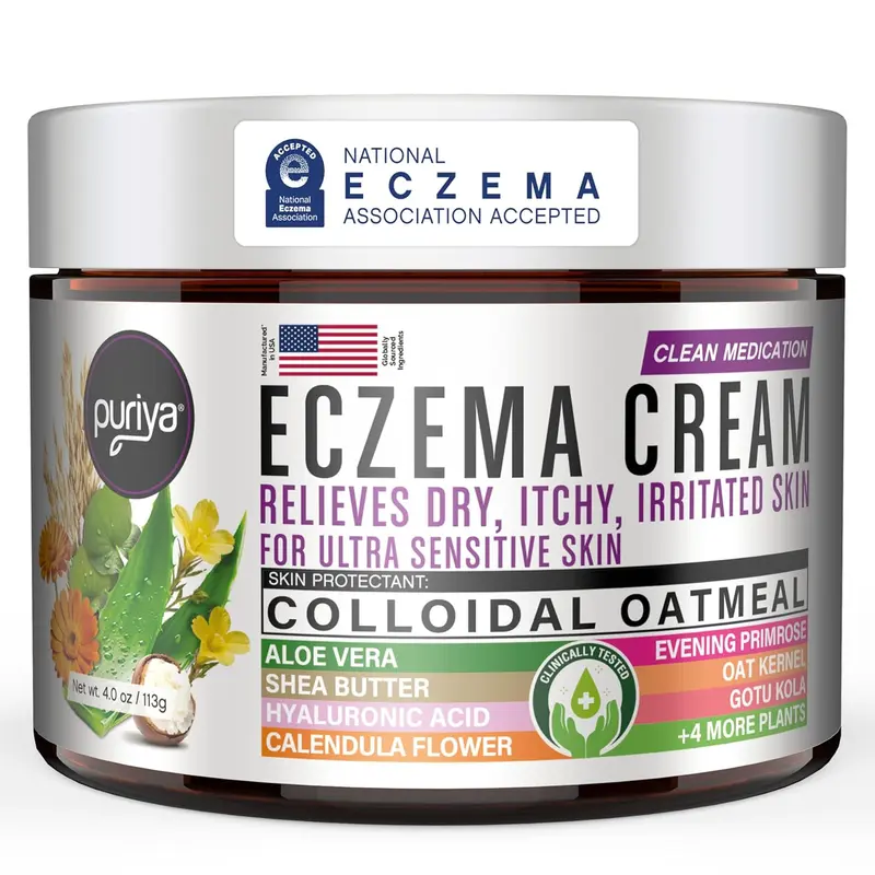 Puriya Eczema Cream – Colloidal Oatmeal Skin Protectant for Dry, Itchy, Irritated Skin