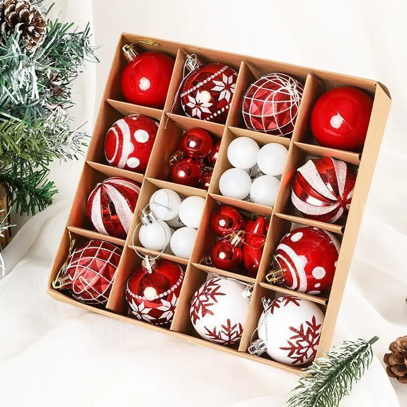 36pcs Mini 3-6cm Plastic Decorative Christmas Ball Ornaments with Box, Festive Tree & Home Decor Accessories for 2026 New Year Navidad Celebrations