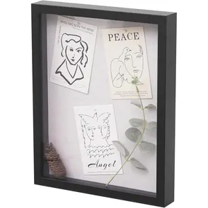 11x14 Shadow Box Frame with Linen Backboard & Real Glass,  Display Case, Deep  to Hang The Photos, Tickets, Wedding Bouquets, Medals,   Memorabilia,Black