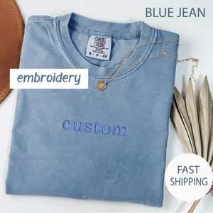 Personalized Embroidered Comfort Colors T-Shirt | Custom Embroidered Tee | Unique Custom Name Shirt