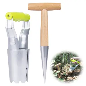 4-inch size bulb planting tool, garden tool, transplanting plant tool, tulip planting tool, hole-making planting tool and bulb transplanting tool, bulb excavator, used for removing soil and planting bulbs or other small plants in pots and flower beds