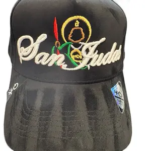 Gorra Negra with San Judas Tadeo Letters - Black Hat Featuring Embroidered Design and Logo Patch