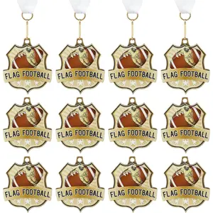 Ecation Medals with Neck Ribbons Sports Awards Medals Soccer Baseball Team Awards Softball T-Ball Flag Football Trophy Cheer up Favors for Sports Competitions Celebration Gift