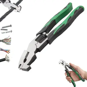 Upgraded 10-in-1 CR-V Steel Wire Strippers with Adjustable Cutting Depth, Diagonal Cutters for Electrical Cables, Nails, Home Improvement, and DIY Crafts